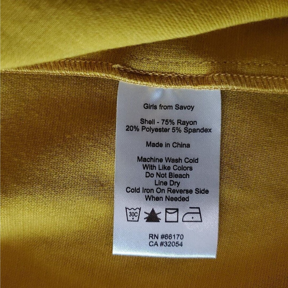 Girls From Savoy XS Mustard Yellow Velvet Belt Ponte Knit Dress Anthropologie - Picture 6 of 10